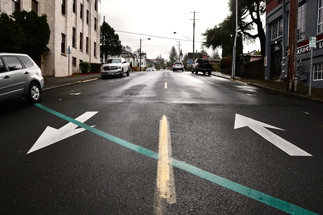 yellow and black pedestrian line