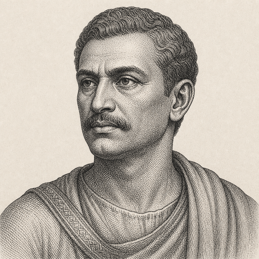 Woodcut portrait of Ashoka, Maurya emperor who embodied The Repentant Empire by reckoning publicly with his conquest and carving his remorse into stone