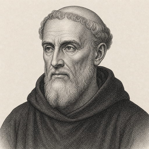 Woodcut portrait of Benedict of Nursia, monk and author of the Rule who embodied The Founding Code by writing belief into a daily organizational rule