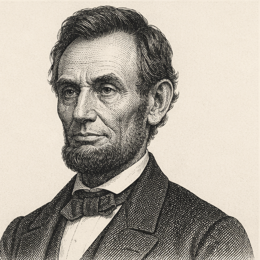 Woodcut portrait of Abraham Lincoln, 16th U.S. President who embodied the Growing Mode and was transformed by crisis into moral clarity